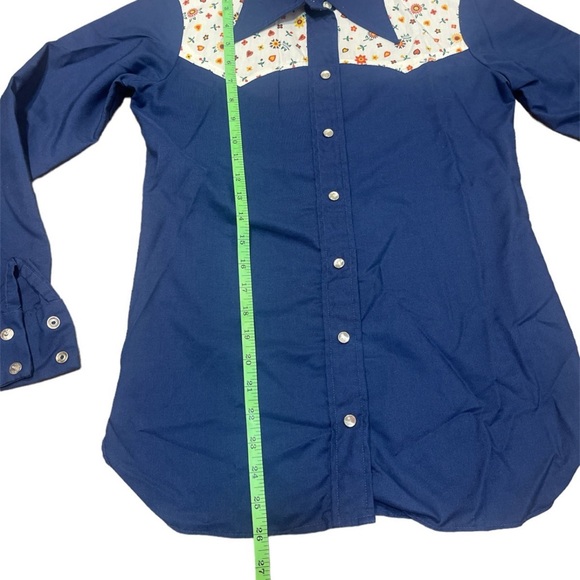 Vintage Western Wrangler Flower Print Long Sleeve Bottom Up Shirt Size Small - Picture 3 of 5